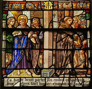 Das Fenster des Heiligen Ludwig: Ludwig tut Buße und gibt den Mönchen Almosen von French School