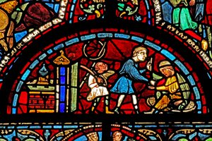 Das St. Lubin Fenster: Die Stifter - Winzer von French School