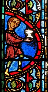 Das St. Lubin-Fenster: Stifter - Weinmacher von French School