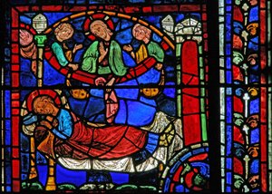 Das St. Martin Fenster: Christus erscheint dem Heiligen im Traum