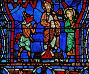 Die Versuchung Christi auf dem Tempel von French School