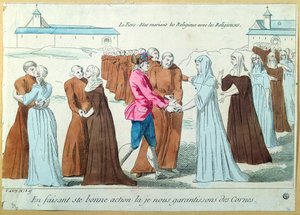 Der Dritte Stand verheiratet Mönche mit Nonnen, ca. 1792 von French School