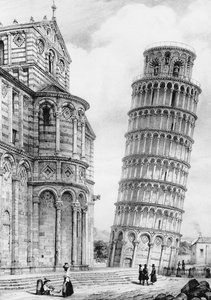 Der Turm und die Kathedrale von Pisa von French School
