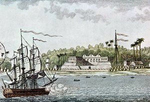 Die Stadt St. Louis, Senegal, aus L