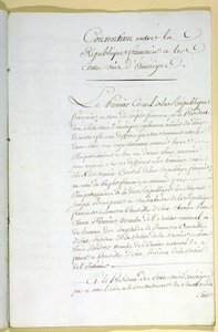 Der Vertrag von Mortefontaine, 30. September 1800 von French School