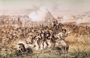 Die türkische Armee unter dem Kommando von Omar Pascha überquert den Ingour, 6. September 1855 von French School
