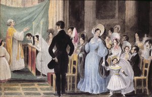 Die Hochzeitszeremonie, um 1830 von French School