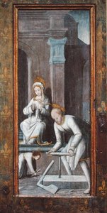 Die Werkstatt in Nazareth, rechte Tafel eines Triptychons