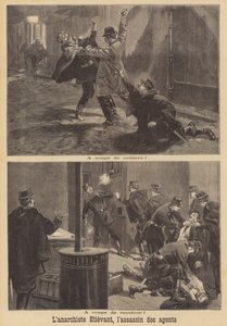 Der Anarchist Georges Etievant greift Polizisten in Paris an von French School
