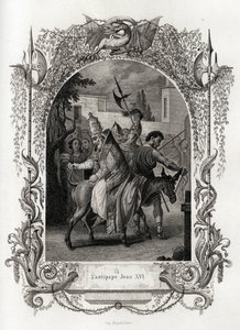 Der Gegenpapst Johannes XVI (997 bis 998). Gravur zur Illustration von Histoire des popes von Maurice Lachatre (1814-1900), librairie du progres, Paris