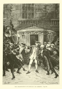 Die Ermordung von Ludwig XV durch Damiens von French School