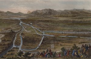 Die Schlacht von Cassano am 16. August 1705, graviert von Chavanne