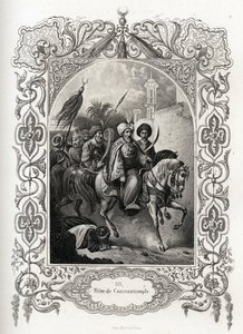 Die Eroberung von Konstantinopel im Jahr 1453 durch die osmanischen Truppen. Gravur zur Illustration der Histoire des papes von Maurice Lachatre (1814-1900), Librairie du progrès, Paris von French School