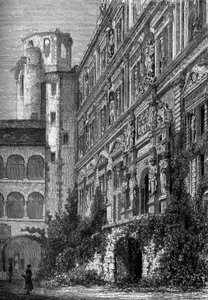 Das Schloss von Heidelberg in Deutschland, Heimat einer der berühmtesten Universitäten Europas im 19. Jahrhundert. Gravur im illustrierten Journal „La jeunesse“
