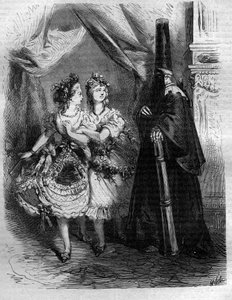 Die Töchter des „Harems“ des Königs von Frankreich Ludwig XV. genannt der Vielgeliebte (1710-1774). Gravur in „Histoire des Papes-Rois-Queen und Empereurs à travers les siècles“ von Maurice Lachatre von French School