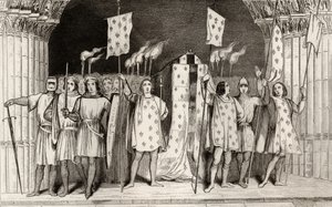 Das tote Kind Jean I (1316) der Posthume, zum König ausgerufen bei seiner Beerdigung, aus 