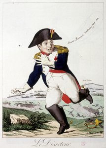 Der Deserteur: tapfere Franzosen, macht weiter für mich - in „Napoleon I“, Karikaturen, Dummy-Sammlung, ca. 1814-1815.