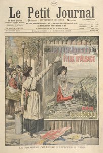 Die erste weibliche Plakatkleberin in Paris, aus Le Petit Journal, 11. Oktober 1906