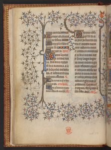 Das erste Blatt der Stunden des Kreuzes, Stundenbuch, Add MS 32454 f.8v, Frankreich von French School