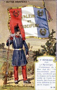 Die Flagge des 53. Linienregiments der 2. Republik von French School