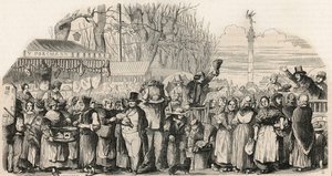 Der Schinkenmarkt am Boulevard Bourdon in Paris - Gravur in „Tableau-de-Paris“ von Edmond Texier 1852 von French School