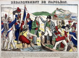 Die Landung im Golf Juan: Napoleon I. kehrte am 1. März 1815 nach der Exilzeit auf der Insel Elba nach Frankreich zurück. Bild von Epinal