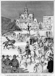 Die mittelalterlichen Feste von Compiegne 1886: Kavalkade, die den Einzug von Jeanne d
