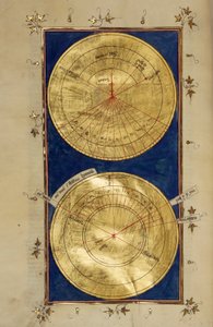 Das Wunder von Ezechias oder die Uhr von Ahaz (Achas) Der kranke König von Juda Ezechias erhält das Recht auf eine Gunst Gottes, der sein Gelübde hört, die Zeit zurückzudrehen. Darstellung von Sonnenuhren. Miniatur aus „Kommentare der Bibel“ von Nicholas v von French School