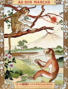 Der Affe und die Nuss (Fabel von La Fontaine) - Werbevignette du Bon Marché von French School