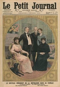 Der neue Präsident der Französischen Republik, Raymond Poincare, mit seiner Familie, Titelbildillustration aus 