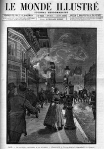 Die neuen Feuermelder in Paris 1888. Titelblatt der „Die illustrierte Welt“ von 1888 von French School