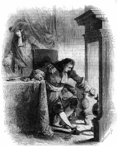 Der Dramatiker Jean Galbert de Cammistron (1656-1723) Korrespondenz mit Herzog Louis Joseph de Vendôme (1654-1712). Gravur von 1856.
