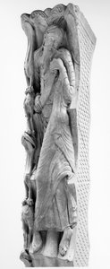 Der Prophet Jeremia, Detail von einem Tympanon, vor 1125 von French School