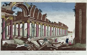 Die Überreste des Mars-Tempels unter den Ruinen von Karthago