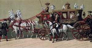 Der königliche Hochzeitszug bei der Hochzeit von König Alfons XII. von Spanien (1857-1885) und Marie Christine von Teschen (1858-1929) im Jahr 1879 (Gemälde)