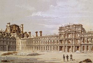 Die Ruinen der Tuilerien von French School