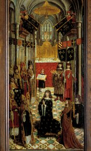 Die Krönung von Ludwig XII. (1462-1515) in der Kathedrale von Reims am 27. Mai 1498. Gemälde auf Holz der französischen Schule des 16. Jahrhunderts. 1501. Paris, Nationalmuseum des Mittelalters, Thermes de Cluny