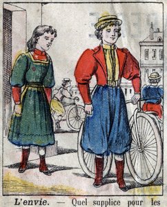 Die sieben Todsünden: Neid. Epinal Imaging Ende des 19. Jahrhunderts. (I sette peccati o vizi capitali)