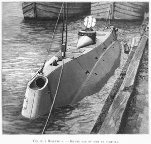 Das U-Boot Holland, Illustration aus Le Monde Illustré, Januar 1899