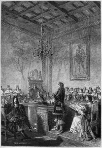 Der Prozess von Lord William Russell (1639-1683) - Gravur aus „L