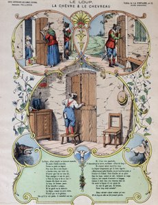 Der Wolf, die Ziege und das Zicklein - Fabeln von La Fontaine in Bildern von Epinal von French School