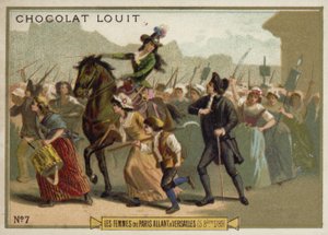 Die Frauen von Paris marschieren nach Versailles, Französische Revolution, 5. Oktober 1789 von French School