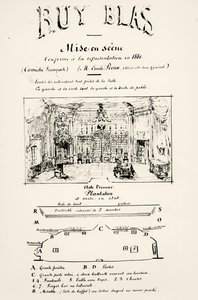 Theaterprogramm für Akt I von Ruy Blas (1838) von Victor Hugo, 1880 von French School