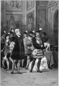 Theateraufführung: „Hernani“ von Victor Hugo (1802-1885), Akt III Szene 6. Paris, Comédie-Française