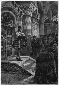 Theateraufführung: „Hernani“ von Victor Hugo, Akt IV Szene 4. Paris, Comédie-Française
