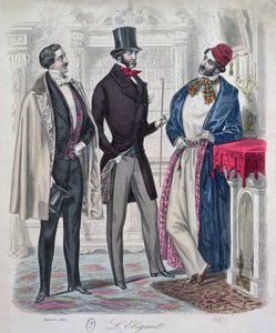 Drei elegante junge Männer, Dezember 1848 von French School