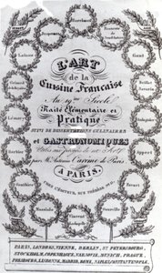 Titelseite für Die Kunst der französischen Küche Bd. III von Antonin Careme, veröffentlicht 1834