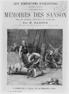 Titelseite von Mémoires des Sanson von H. Sanson, Mitte des 19. Jahrhunderts