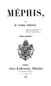 Titelseite von Mephis von Flora Tristan (1803-44), veröffentlicht in Paris von Ladvocat, 1838