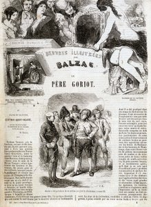 Titelseite der Originalausgabe von Balzacs Roman „Der Vater Goriot“ in „Illustrierte Werke von Balzac“: „Goriot war während der Revolution Präsident der Sektion“